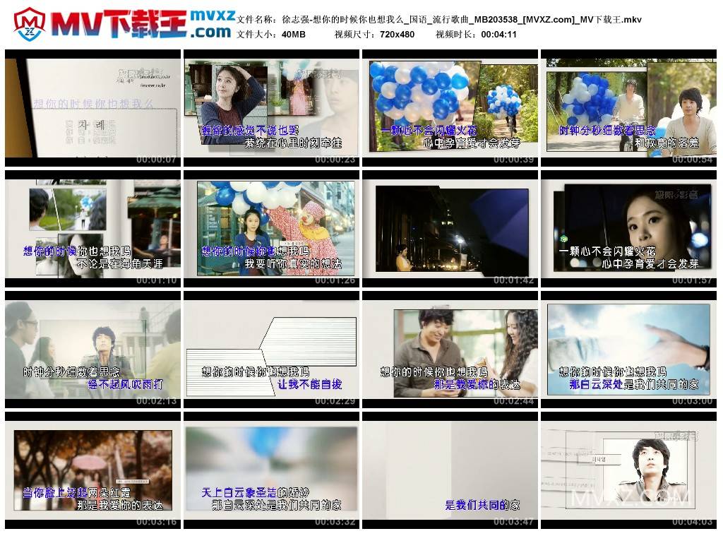 徐志强-想你的时候你也想我么_国语_流行歌曲_MB203538